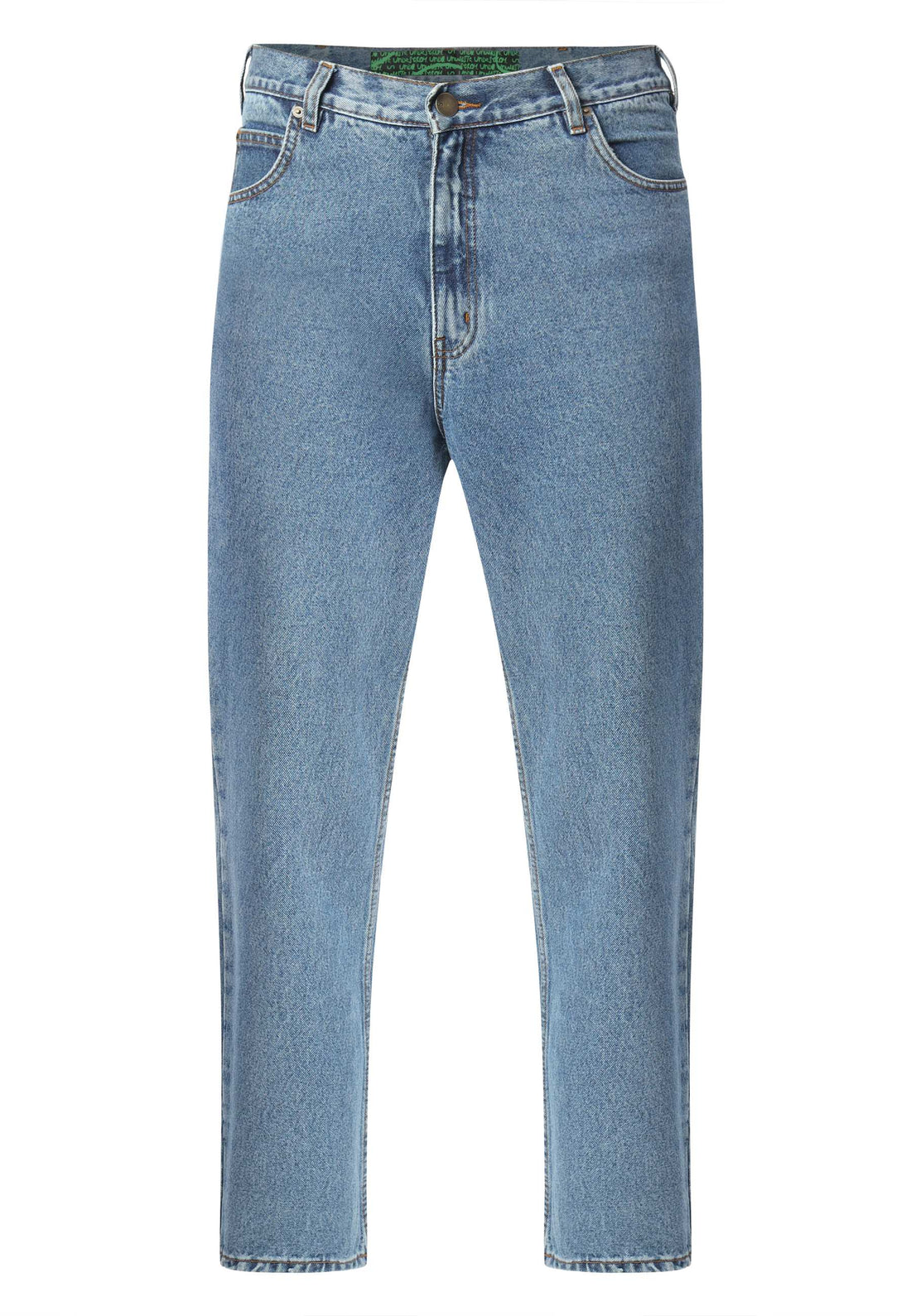 Mid Indigo High Rise Straight Jeans