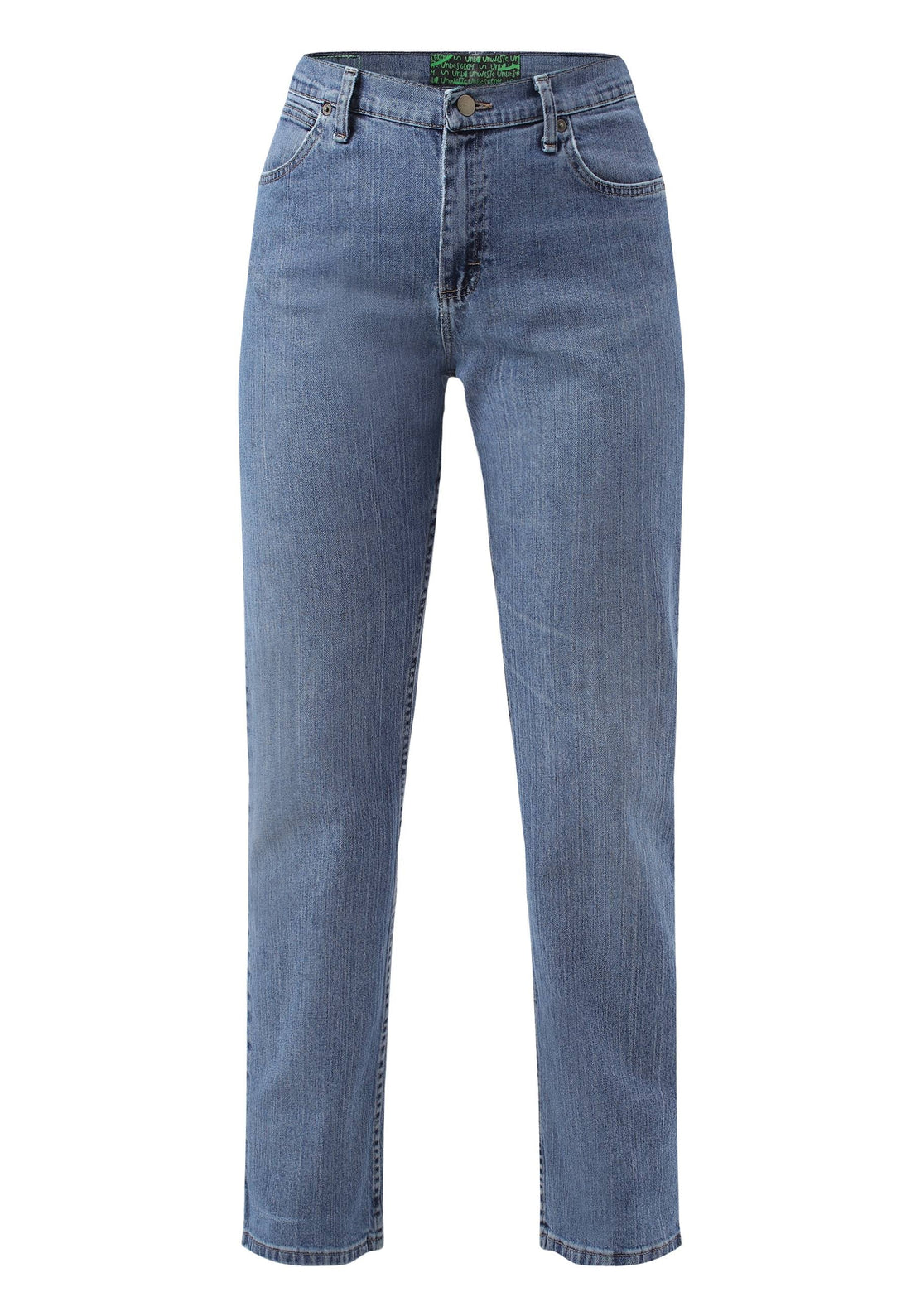 Mid Indigo High Rise Straight Jeans