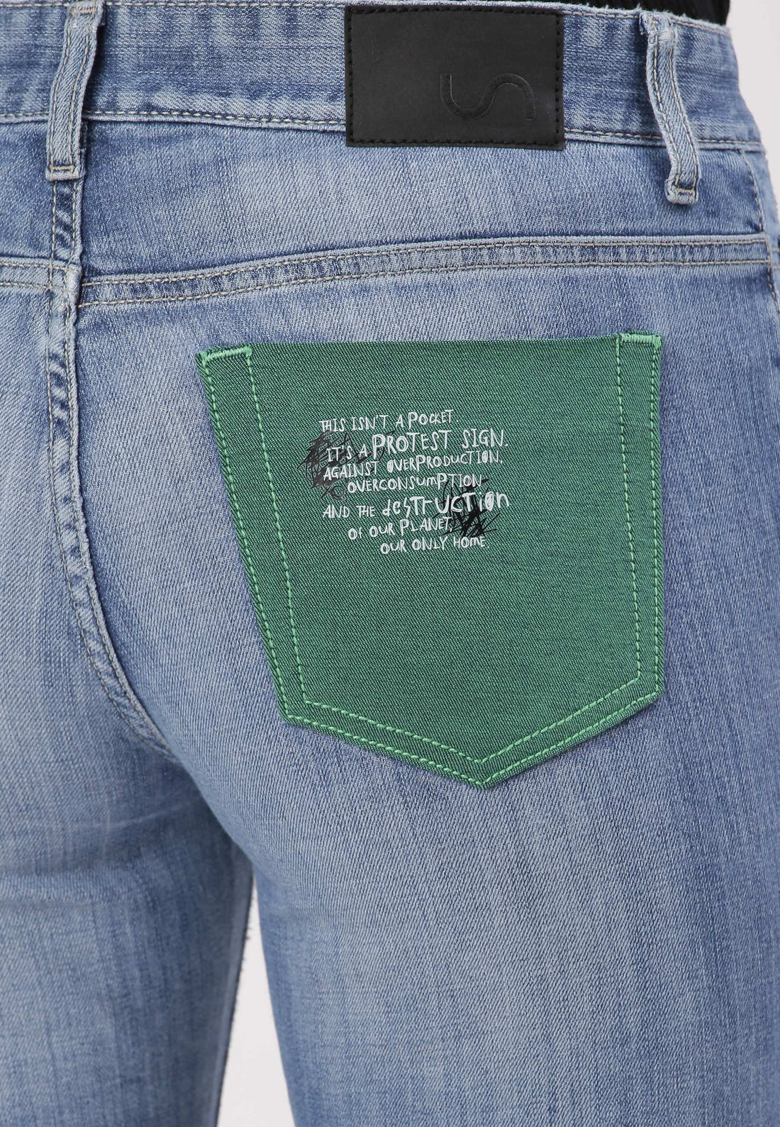Mid Indigo Low Rise Straight Jeans