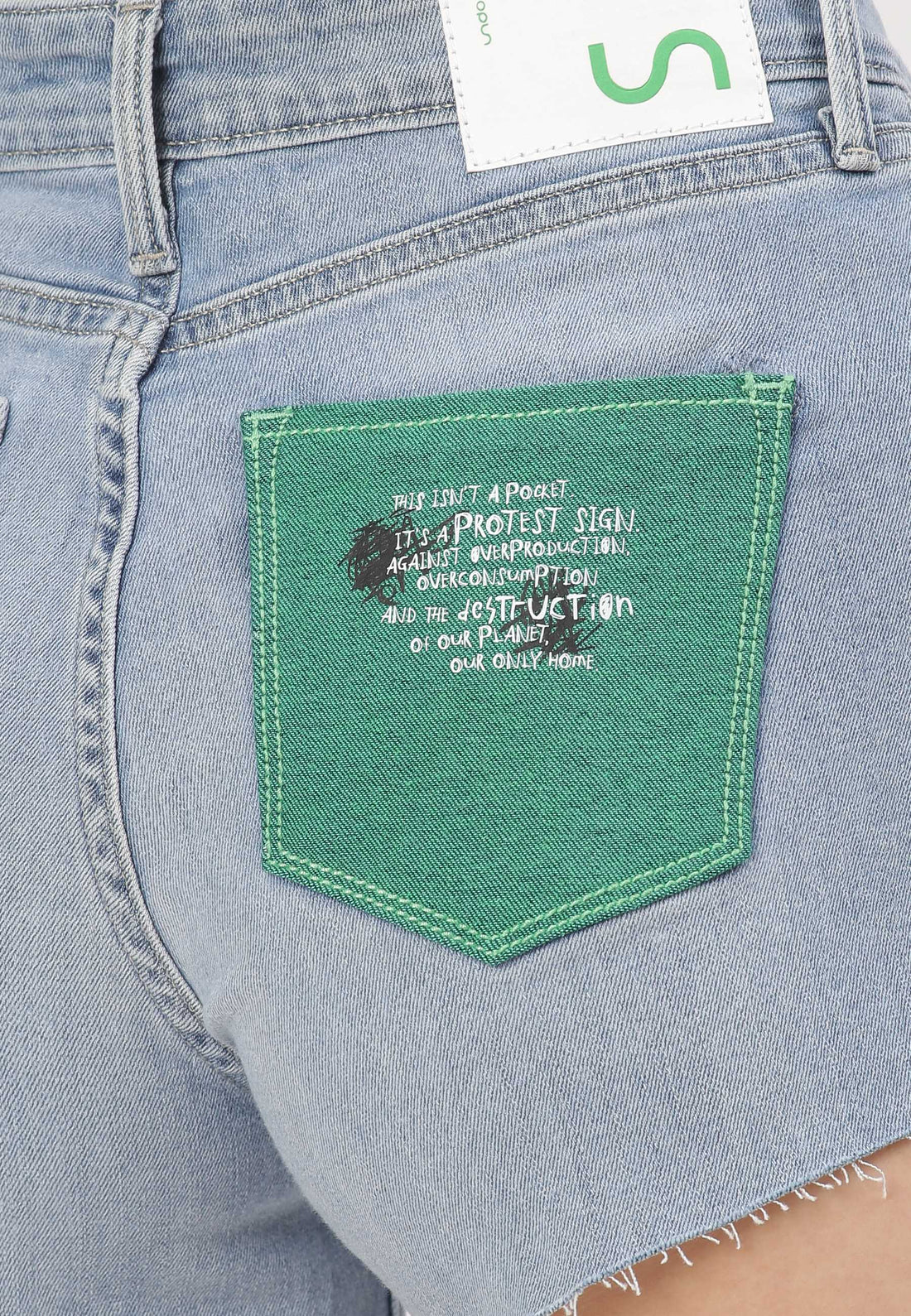 Light Indigo Mid Rise Straight Denim Shorts