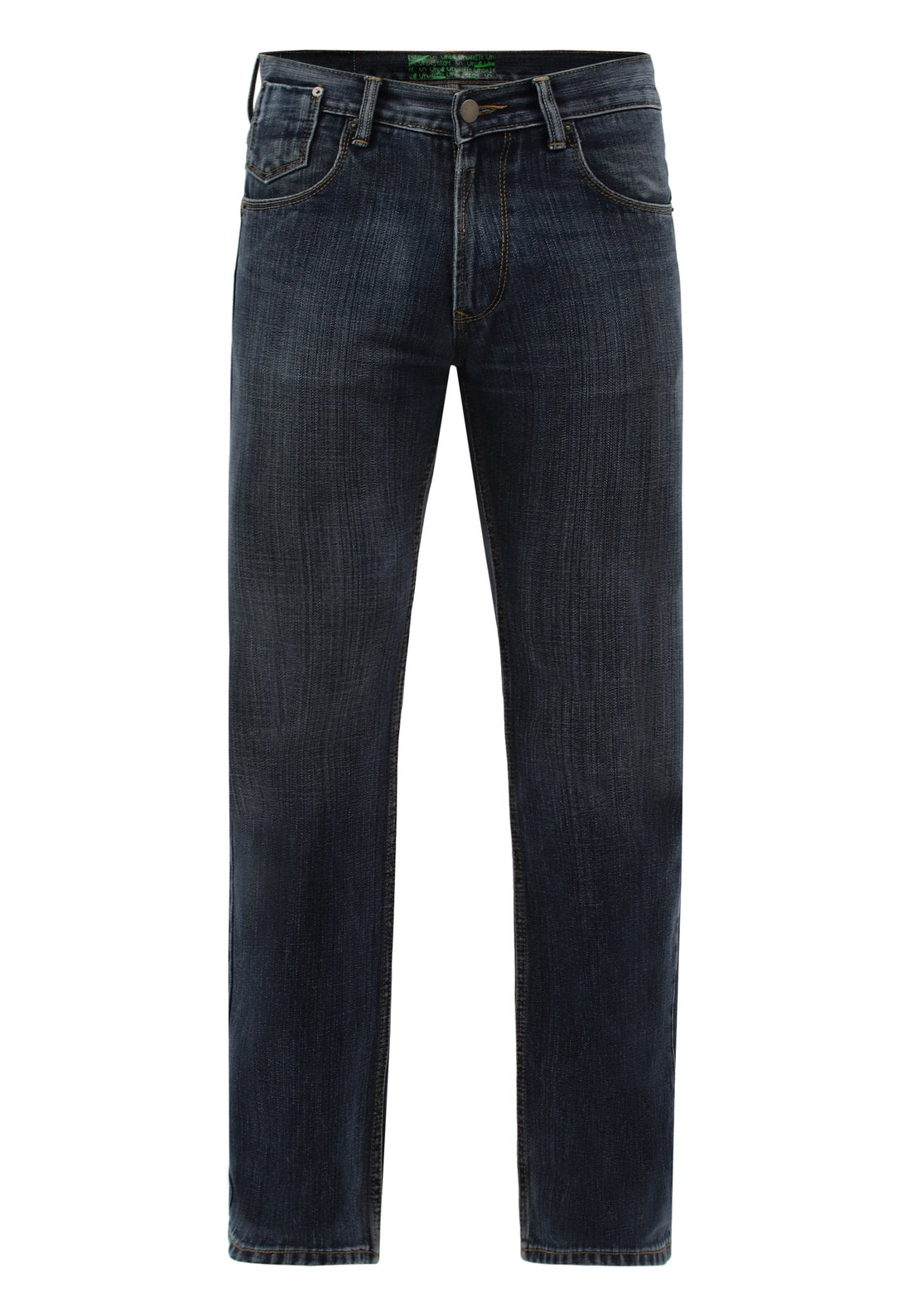 Dark Indigo Mid Rise Straight Jeans