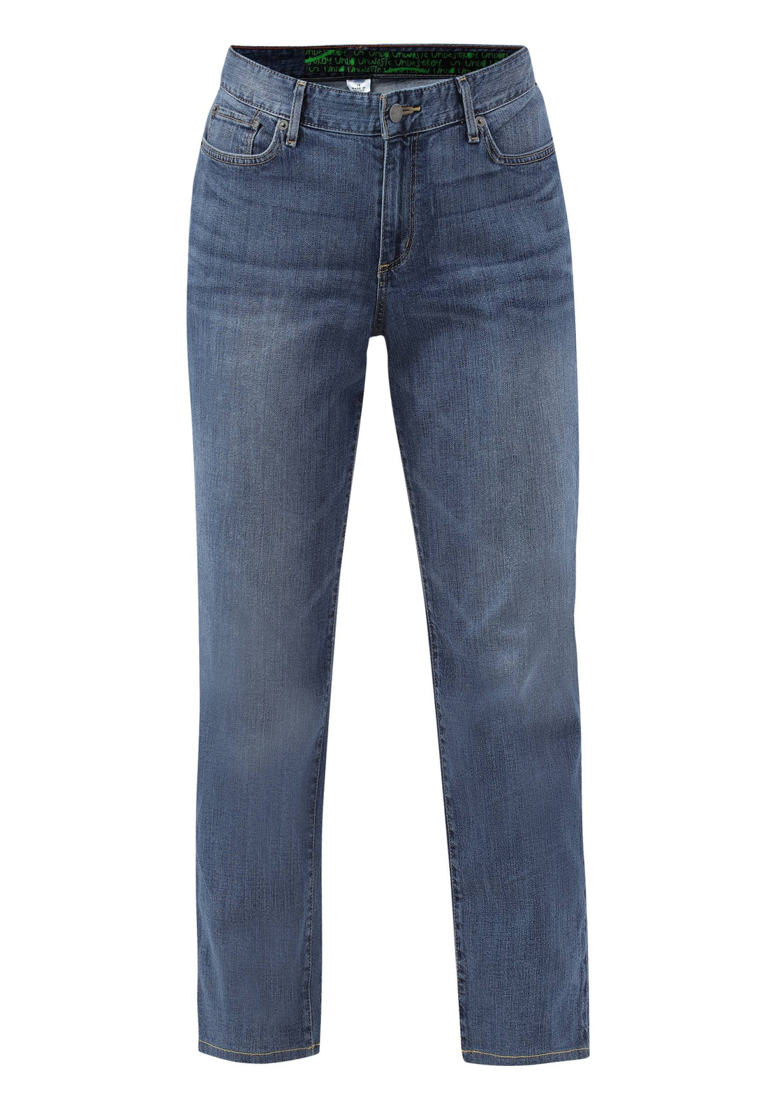 Dark Indigo Mid Rise Straight Jeans