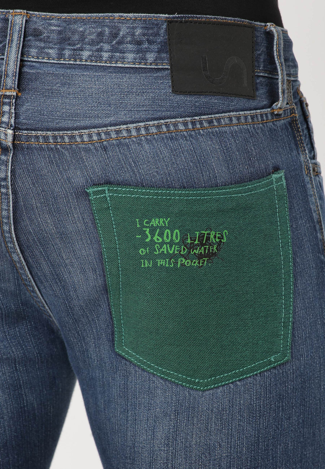 Dark Indigo Mid Rise Straight Jeans