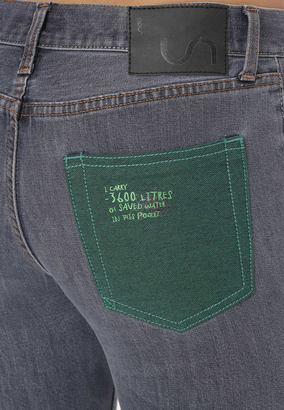 Grey Mid Rise Straight Jeans