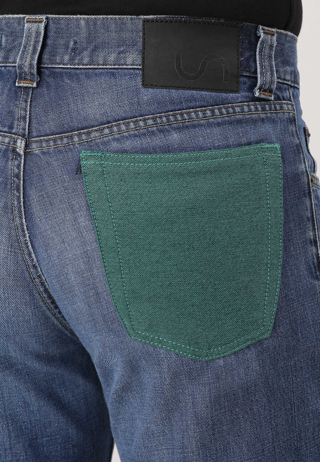 Dark Indigo Mid Rise Straight Jeans