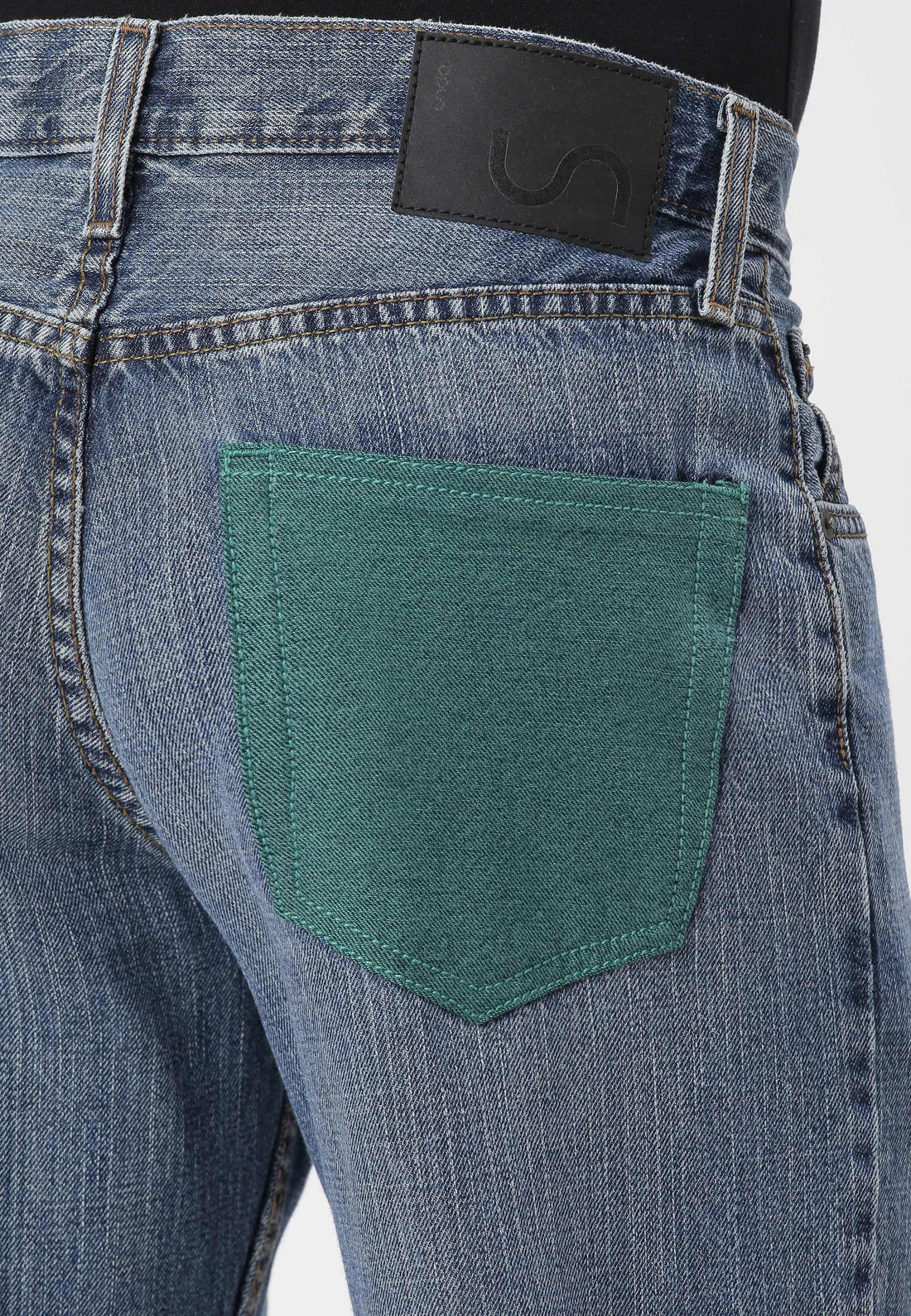 Dark Indigo Mid Rise Straight Jeans