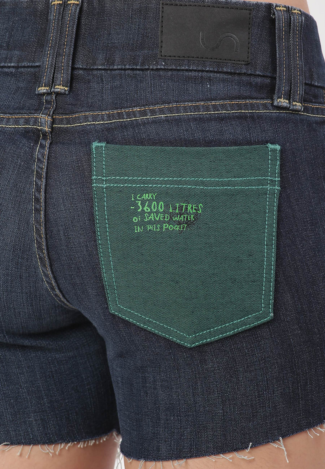 UnWaste Pledge | Dark Indigo Low Rise Straight Shorts | Un-Size 31