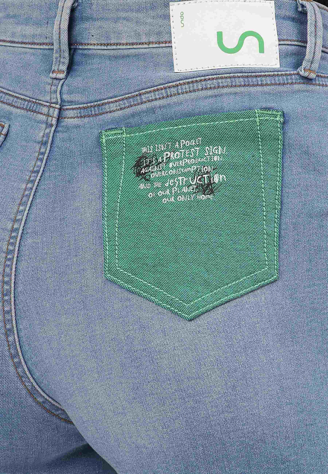UnExcess Pledge | Light Indigo High Rise Straight Shorts | Un-Size 27