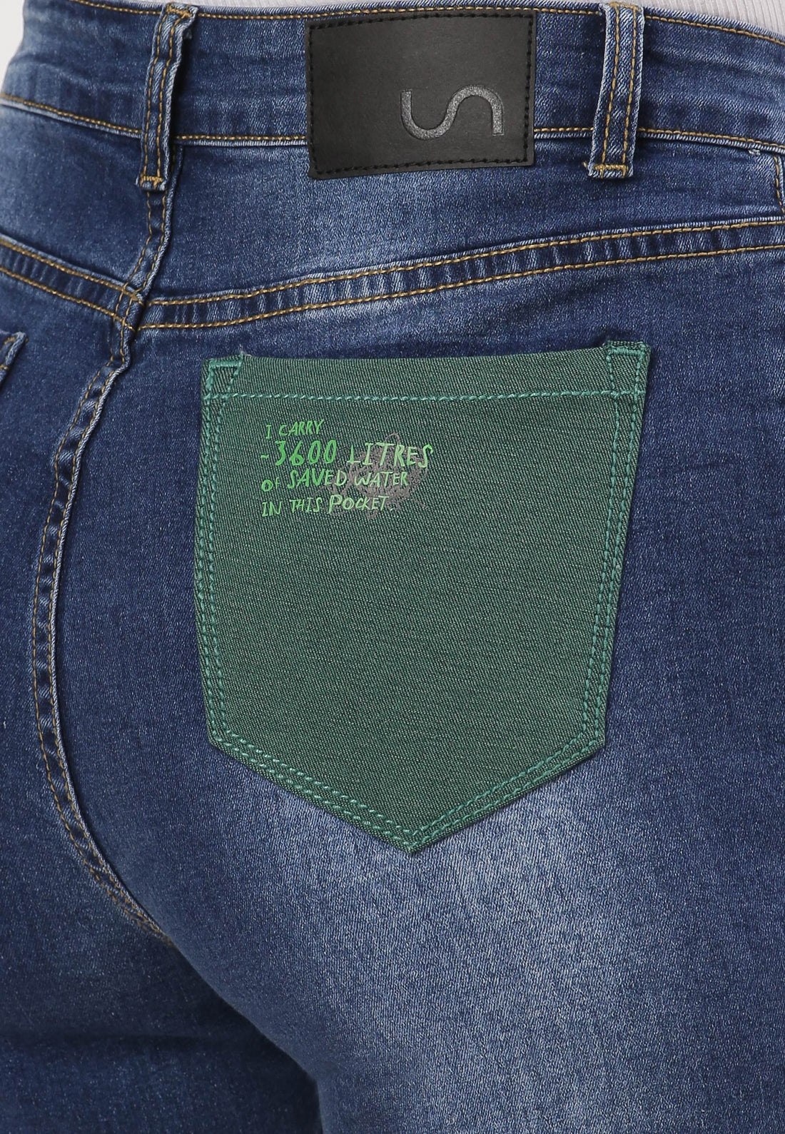 UnWaste Pledge | Dark Indigo High Rise Straight Shorts | Un-Size 27