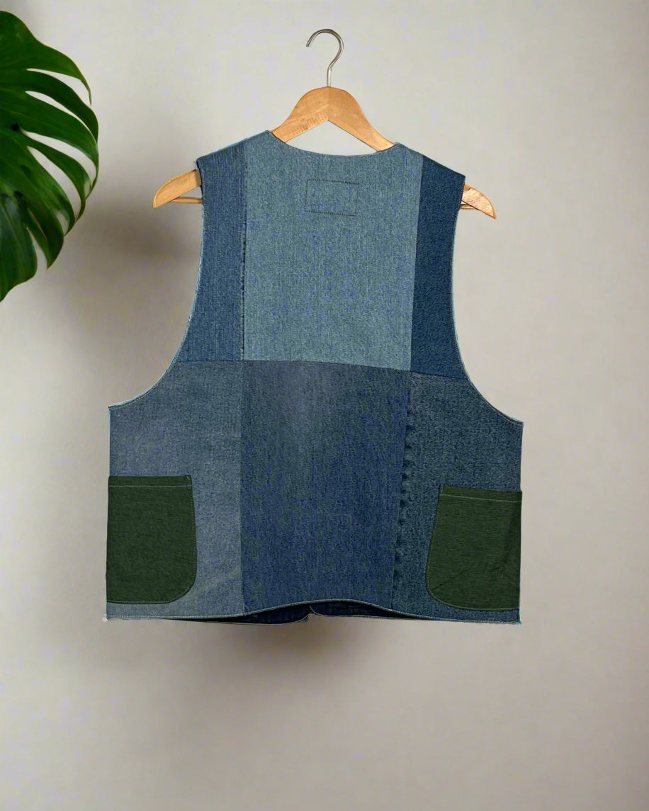 Upcycled Denim Gilet Jacket | G115