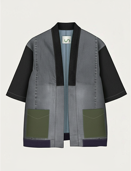 Ink & Slate | K129 | Upcycled Denim Kimono Jacket thumbnail 3